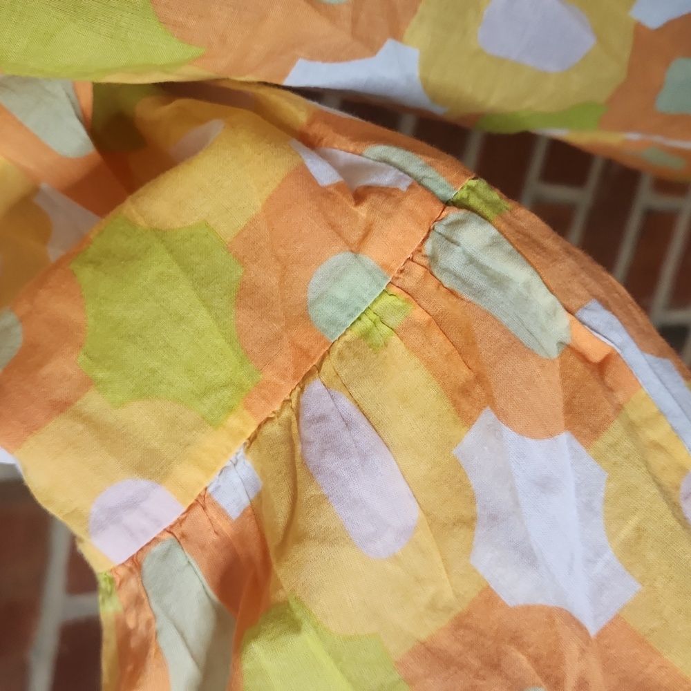 J. Crew Yellow and Orange Retro Top, Size Small - Picture 4 of 9